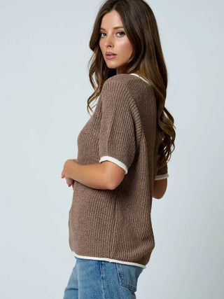Cocoa Cream Knit Top