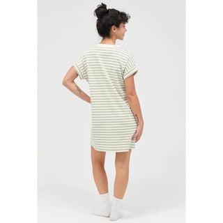 Sage Stripes Cotton Dress