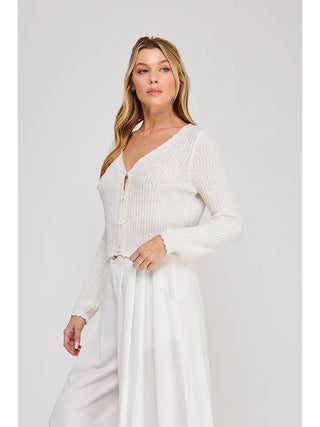 Chic Feminine Cream Cardigan