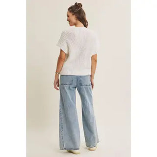 Brylee White Ruched Top