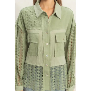 Susie Olive Lace Shirt