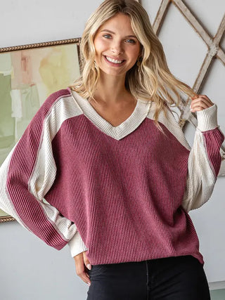 By My Side Burgundy Top