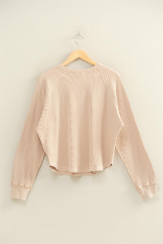 Washed Taupe Henley