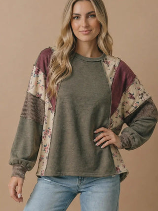 Vintage Vine Patchwork Top