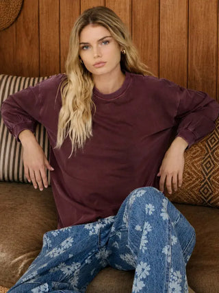 Maroon Washed Knit Top