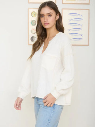 Ivory Waffle Top