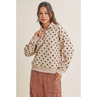 Dotty Coffee Run Pullover