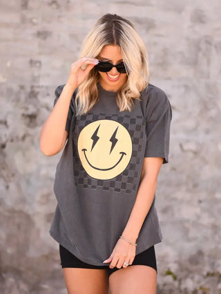 Vintage Checkered Smiley Tee