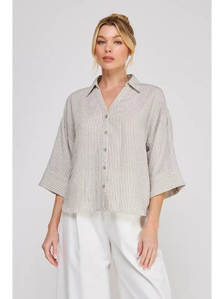Sunday Stroll Striped Button Down
