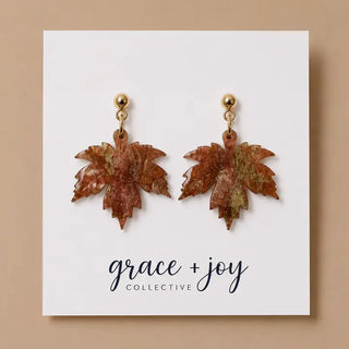 Marble Glitter Fall Leaf