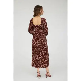 Morgan Burgundy Floral Dress