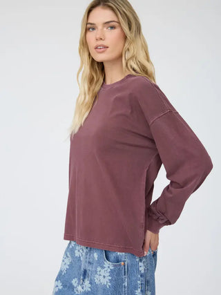 Maroon Washed Knit Top