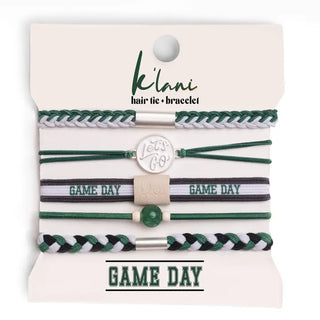 "Game Day" Green Hair Tie Bracelets