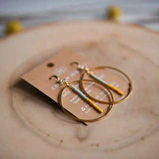 Seed Bead and Gold Hoop