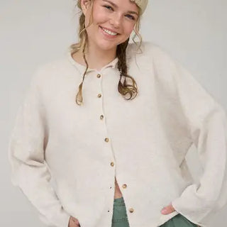 Soft Sand Button Cardigan