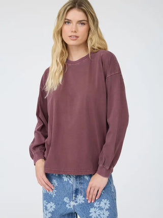 Maroon Washed Knit Top
