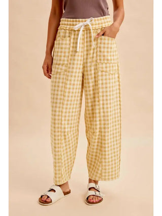 Lemon Chiffon Gingham Pants