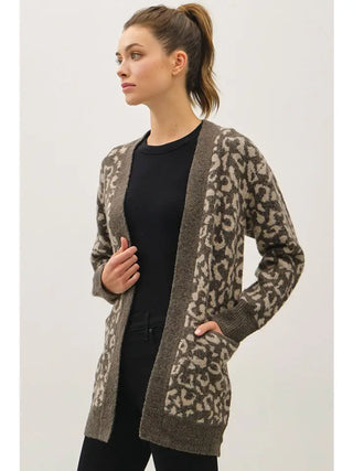 Leopard Jaquard Cardigan