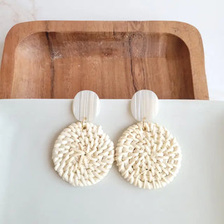 Dominica Earrings -Rattan