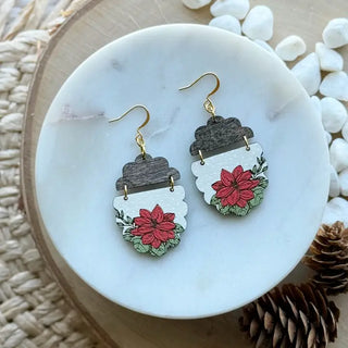 Poinsettia Earrings