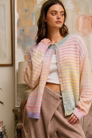 Pastel Dreams Striped Cardigan