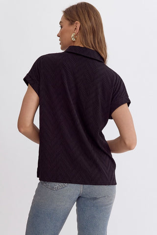 Totally Textured Black Blouse