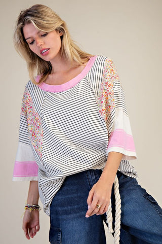Les Pink Stripes Top