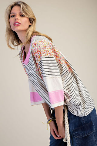 Les Pink Stripes Top