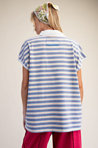 Allison Blue Stripes Top