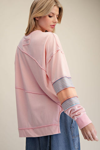 Candy Coral Washed Top
