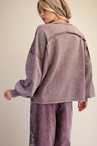 Mocha Mood Washed Pullover