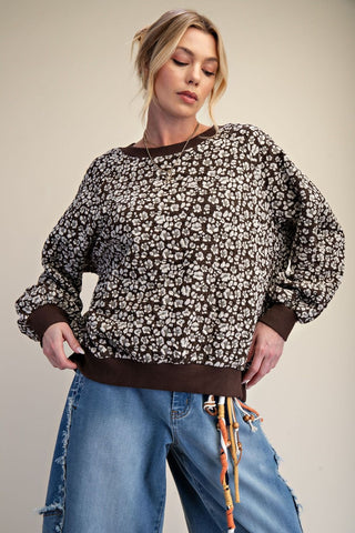 Spotted in Espresso Pullover