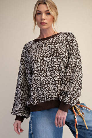 Spotted in Espresso Pullover
