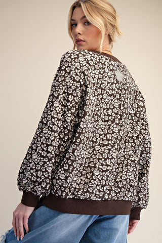 Spotted in Espresso Pullover