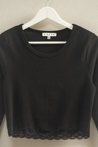 Black Lace Trimmed Top
