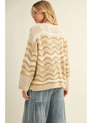 Shay Mustard Wave Sweater