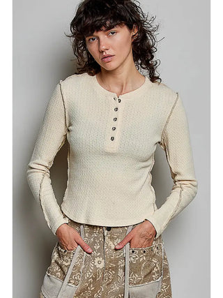 Almond Hour Waffle Henley