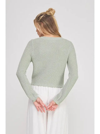 Chic Feminine Sage Cardigan