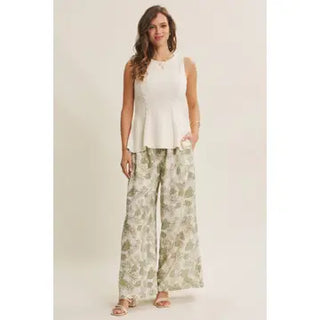 Lilian Green Tropical Pants