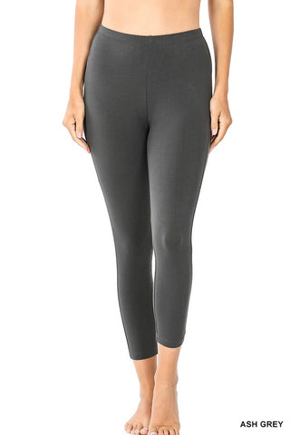 Cropped Cotton Legging- Charcoal