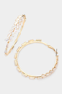 Gold Stone Hoops