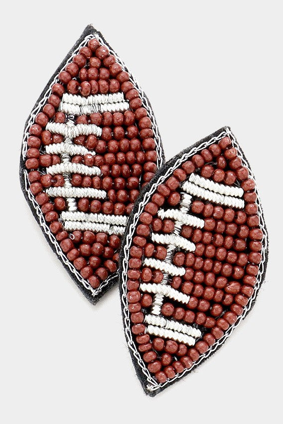 Football Beaded Earrings