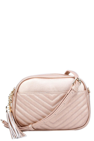 Rosy Quilted Crossbody