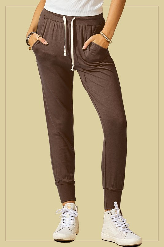 Ellie Extra Soft Joggers/Brown